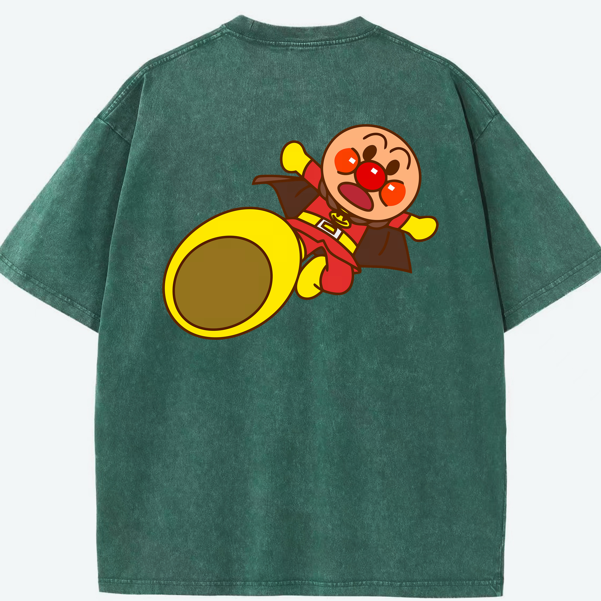 （画像用） アンパンマン Anpanman 綿100% ヴィンテージ風 半袖Tシャツ（背面プリント）